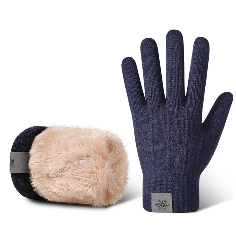 Protection From Cold Knitted Gloves Double layer Touchscreen Winter Gloves Warm Outdoor Windproof Skiing Snow Mittens Driving 251020