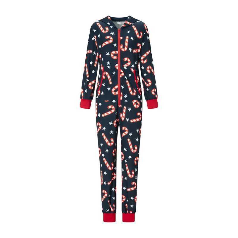 Family Matching Christmas Jumpsuit Deer Pajamas Candy Cane Print Holiday Pajamas Sleepwear Dad Mom Kids Clothes L251021LN6O