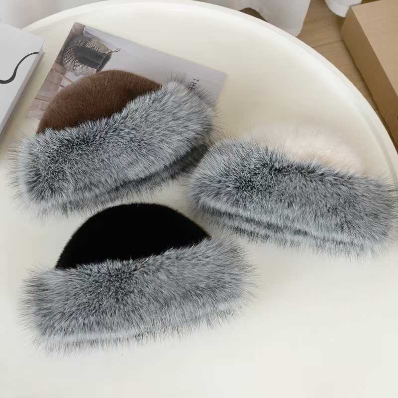 2025 New Label Hat for Women Autumn and Winter Fisherman Hat Warm Brimless Faux Mink Fur Plush H251020