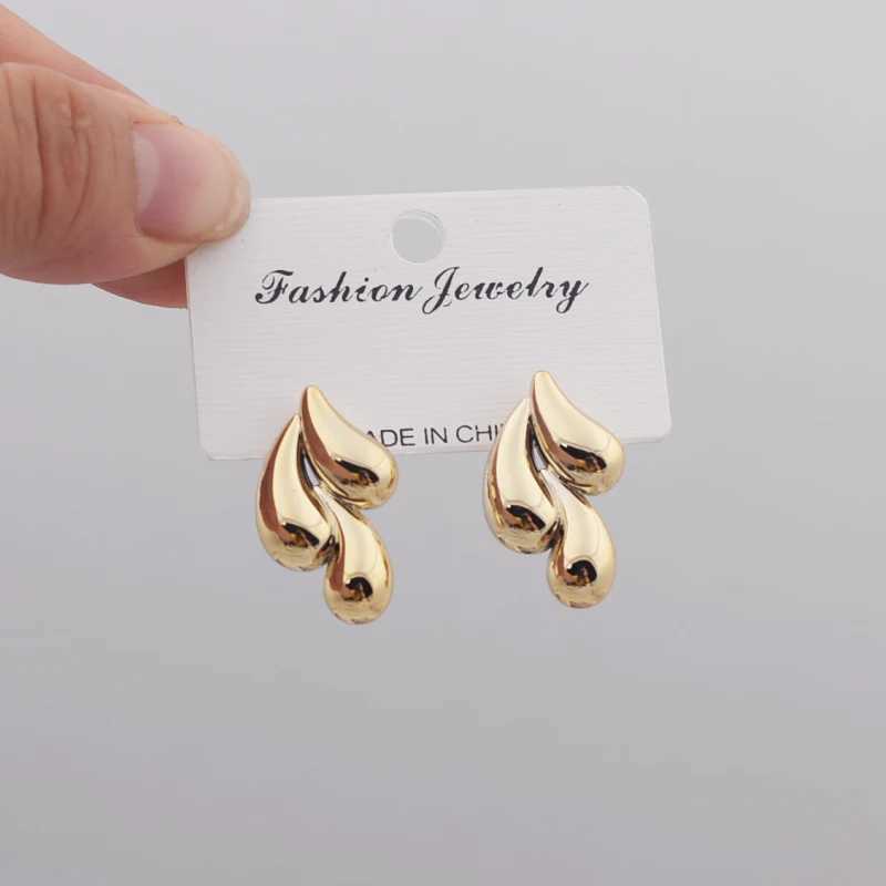 Threelayers Teardrops Small Stud Earrings for Women Gold Color Silver Color Metal Water Drop Stylish Cool Stuff brincos J251021