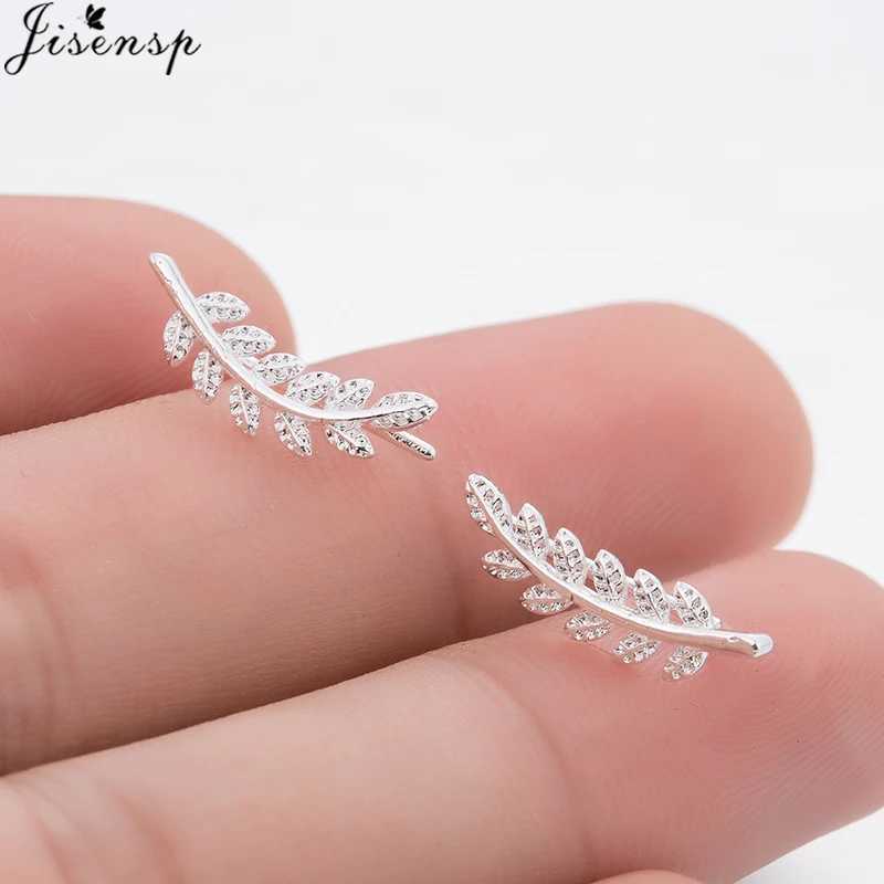 Jisensp Boho Vintage Botanical Leaf Ear Climbers Statement Stud Earrings for Women Bridal Jewelry Leaves Branch Ear Crawlers J251021