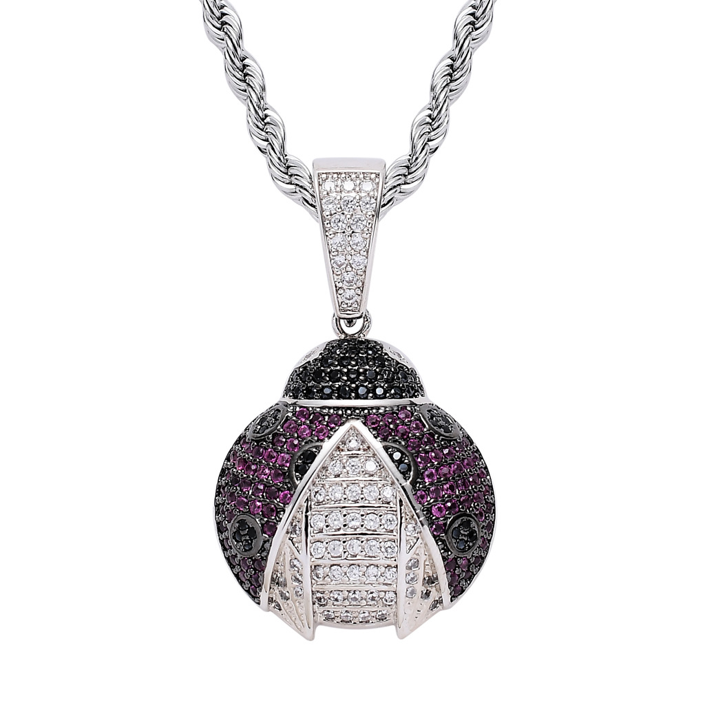 Necklaces designer Hip hop Accessories Tiger Beetle Pendant Agate Zircon Creative Pendant gold necklace cuban link chain for men and women free shippi