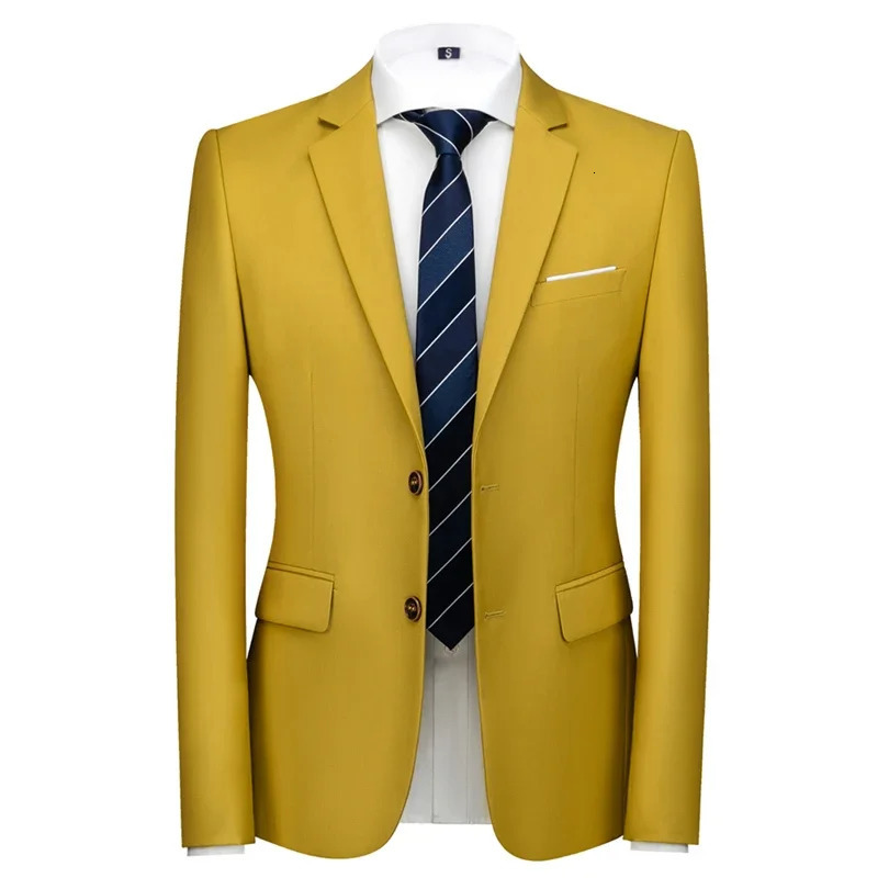 16 Colors Suit Jacket 2025 Men Slim Fit Business Blazers Jacket Formal Office Casual Slim Fit Blazer 6XL Big Size Formal Blazers 251021