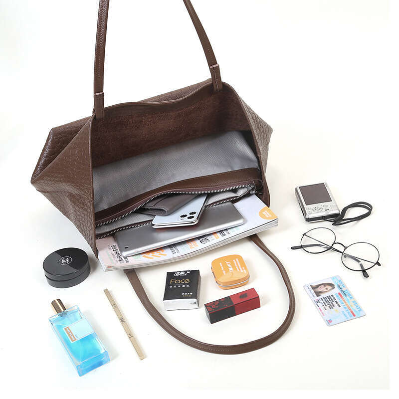 Autumn And Winter New Large Capacity Simple Stone Pattern Leather Women S Tote Commuting Casual Shoulder Crossbody Bag High Quality