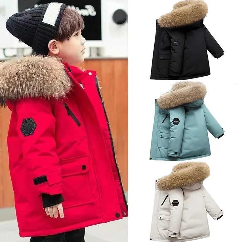 New Kids Warm Hooded Outerwear Boys Thickened Down Jackets 30 Winter Girls Thick Plus Velvet Warm Parkas Coat Hooded Zipper ChT251021