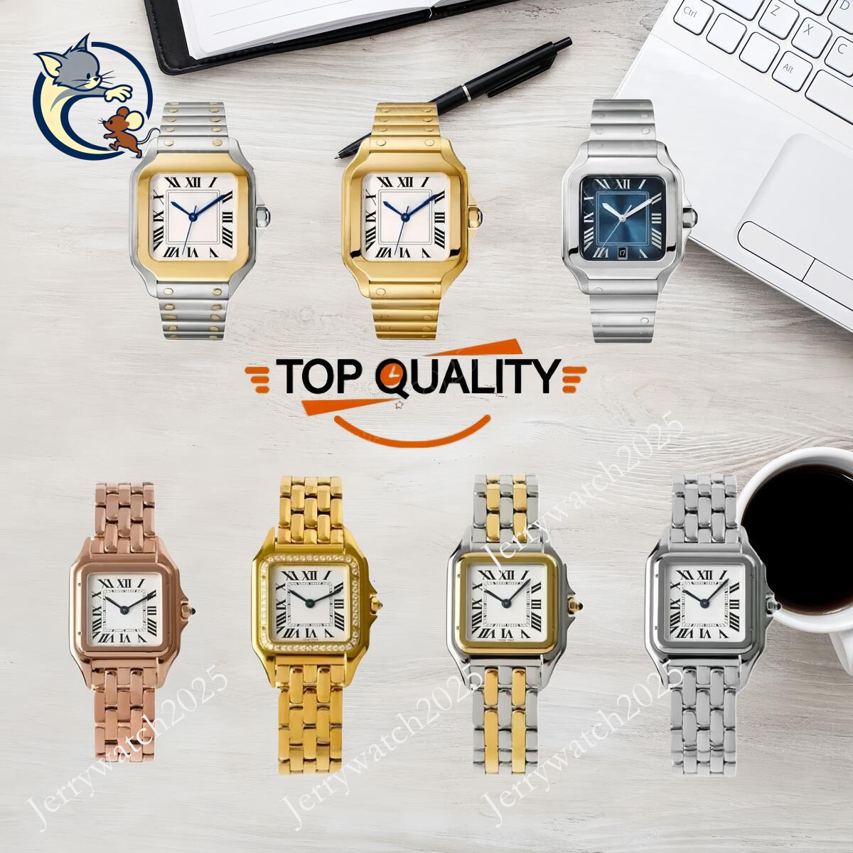 cartirer watchs Ashion Womens Couple Watches High Quality Panthere Square Lady Watch Gift Classic Waterproof Sports Montre Luxe Gold Silver Color Never Fade