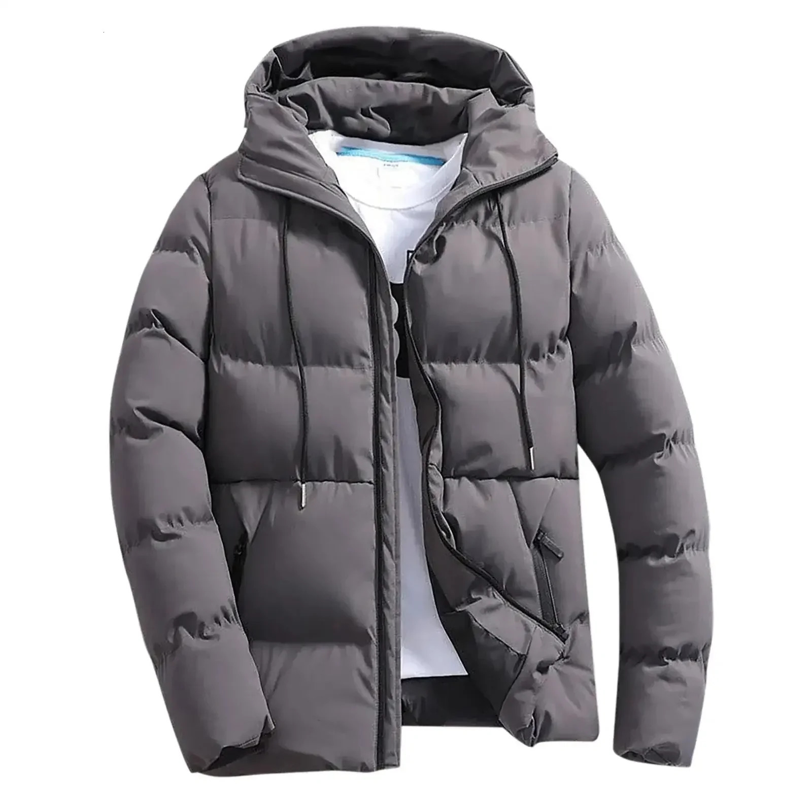 Mens Thick Puffer Hooded Jacket Casual Warm Parkas Business Outfear Winter FashionTrendy Versatile 2026 251021