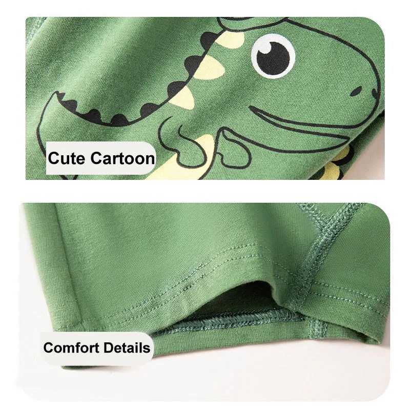 Kids Boxer Underwear Cotton Breathable Soft Cute Vehicle Children Shorts Dinosaur Panda Pattern Style Panties For 312 Years Old J251021