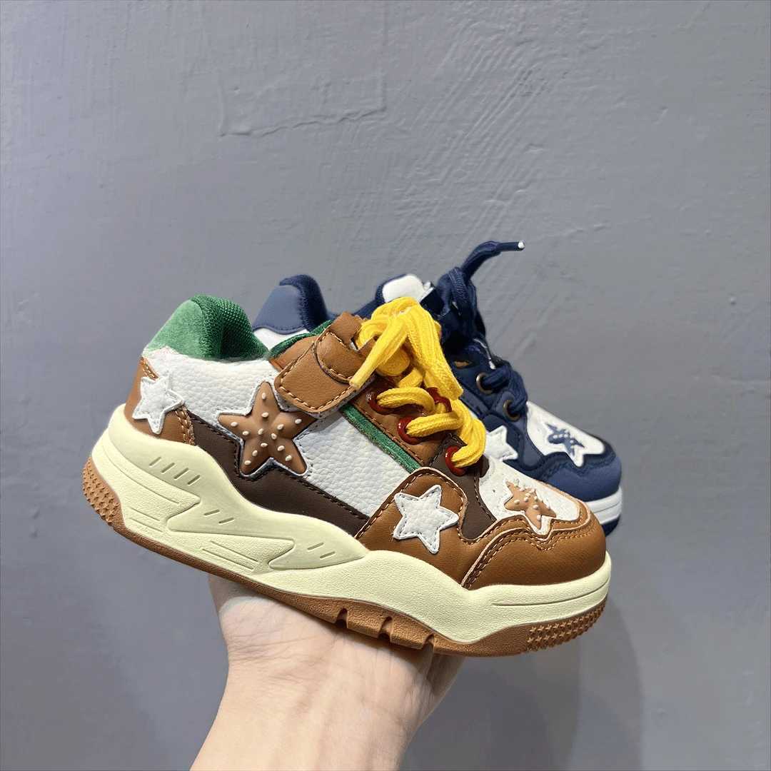 Spring Children Boy Girls Retro Multicolor Stars Punk Street Skateboard Shoes Kids Toddler Contrast Color Running Shoes C251021