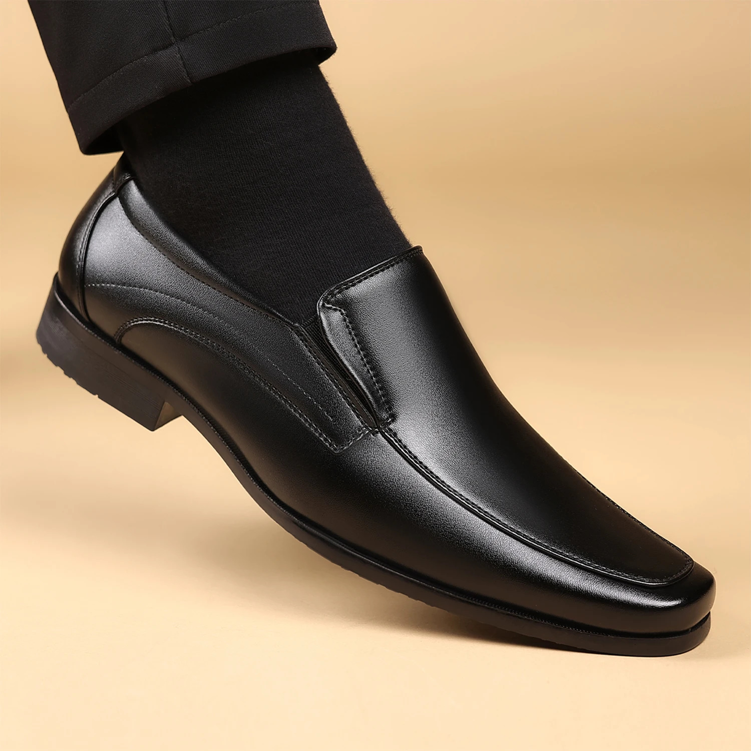 Mens SlipOn Loafers Formal Dress Shoes Square Toe Modern Bussiness Oxford Shoes 251021