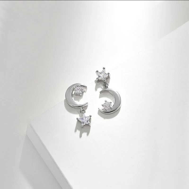 Charm Trend New Long Tassels Moon Dangle Earring For Women Girl Purple Crystal Butterfly Pendent Wedding Gift Party Jewelry J251021