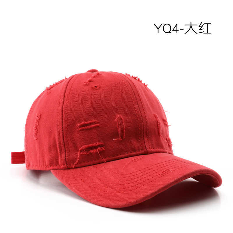 Mens Spring and Autumn Solid Color Flat Brim Distressed Baseball Cap Outdoor Womens Travel Sports Sun Protection Visor Cap H251020