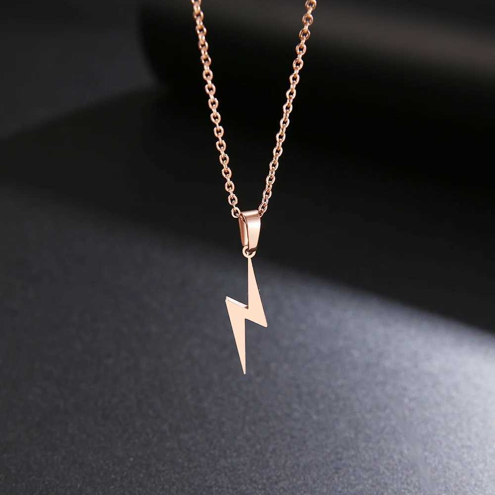 DOTIFI Stainless Steel Necklace Hot Lightning Necklaces For Women Protection Pendants For Girlfriend Gifts Charms Jewelry XJ250717