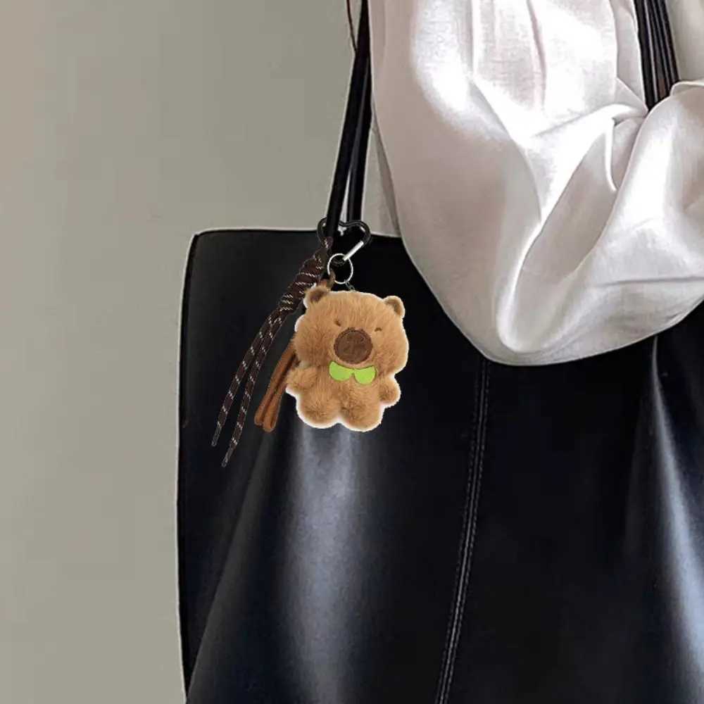 PP Cotton Plush Capybara Keychain Fluffy Collection Capybara Plush Doll Pendant Cartoon Soft Kapybara Key Chain Children Girl J251121