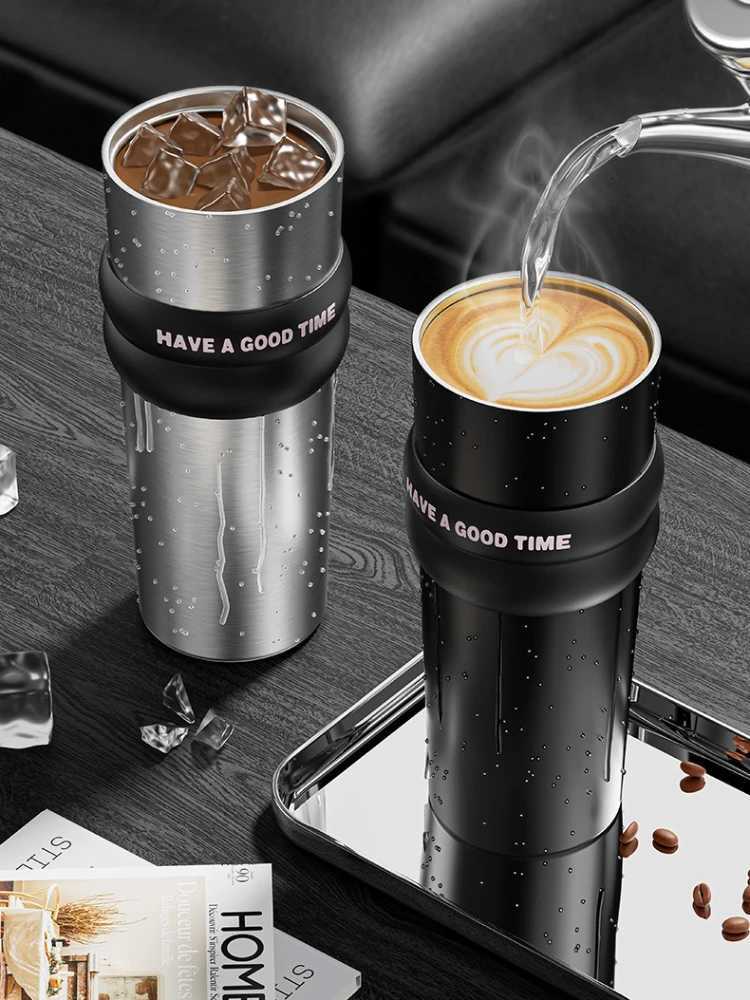 710ml Thermos Bottle Straw Cup 316 Stainless Steel Coffee Cup Cold and Hot Insated Cup Portable Car Vacuum Flask Y251021