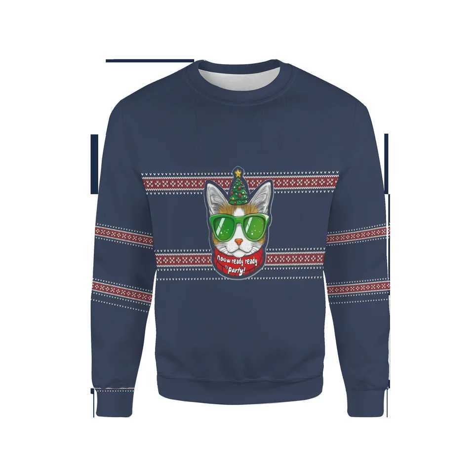 Christmas Sweatshirt Mens Womens Oneck Long Sleeves 3D Print Cute Graphic Pullover Tops Unisex Winter Warm Casual Sweatshirts W251021