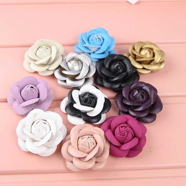 Cute DIY Handicraft PU Leather Rose Camellia Flowers Trinket For Key Chain Car Bag Pendent Charm DIY Accessories X51 W251021