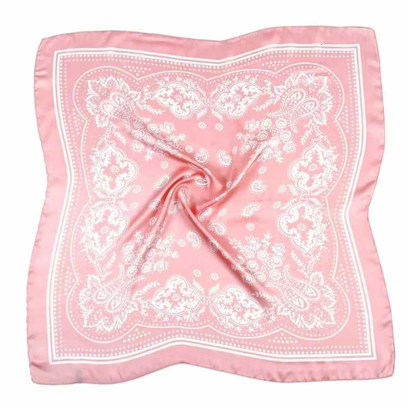 Women Scarf 70cm Black Hip Hop Bandana Kerchief Paisley Printed Hijab Headwear Wrist Hairwrap Square Scarves Print Handkerchief W251021