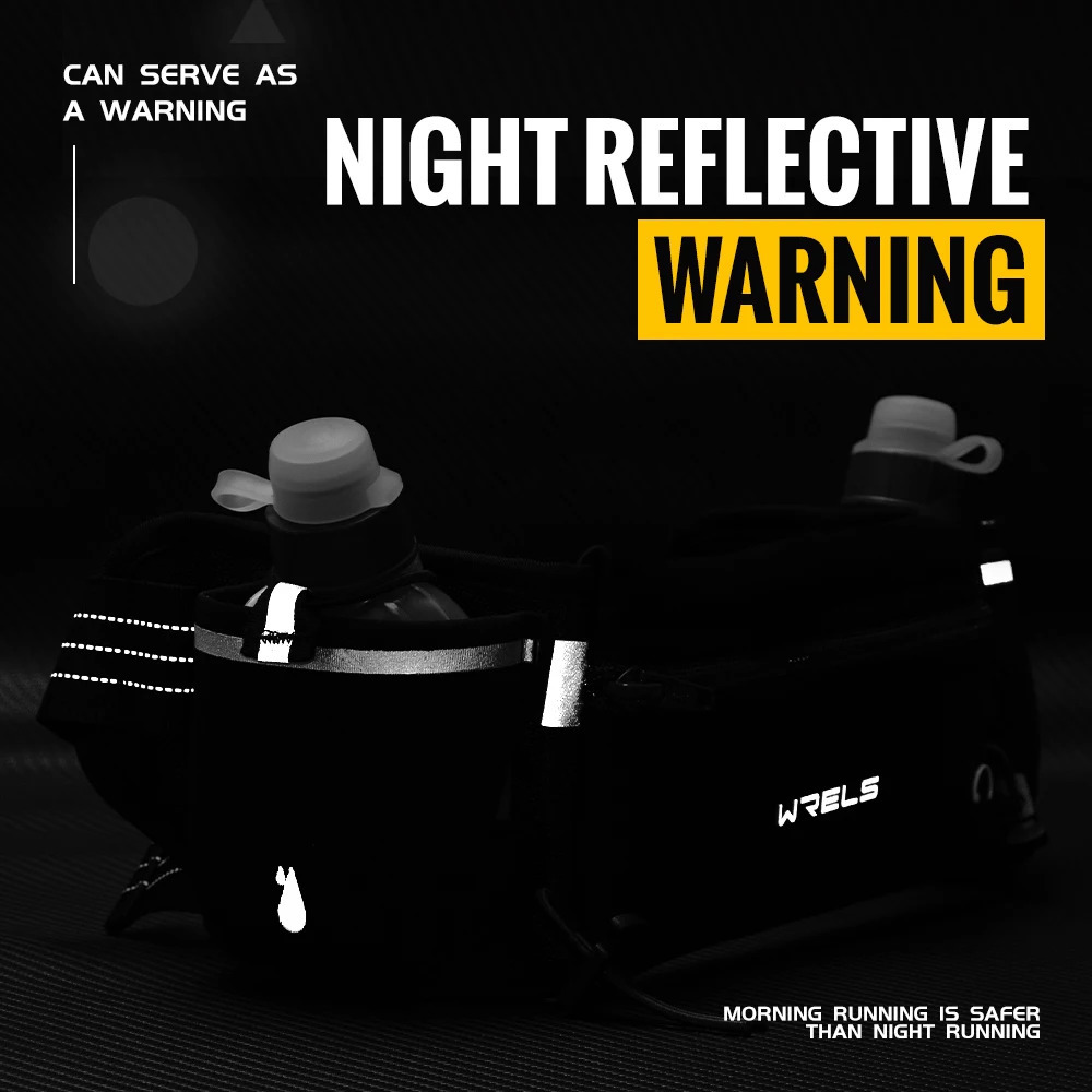 WRELS Marathon Trail Running Waist Pack AntiSlip Pocket Running Hydration Belt Lightweight Reflective Hiking Running Fanny Pack 251021