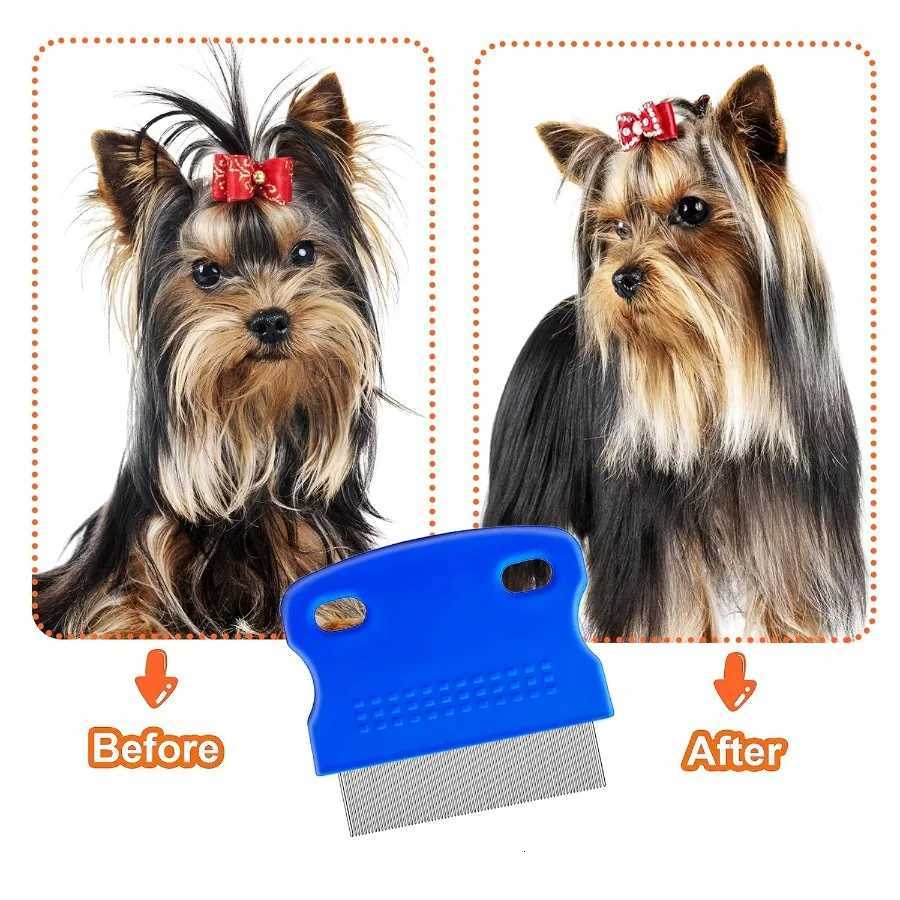5 Pack Stainless Steel Flea and Lice Combs with Rounded Teeth for Dog and Cat Grooming DoubleSided Tear Stain Remover and Demat C251021