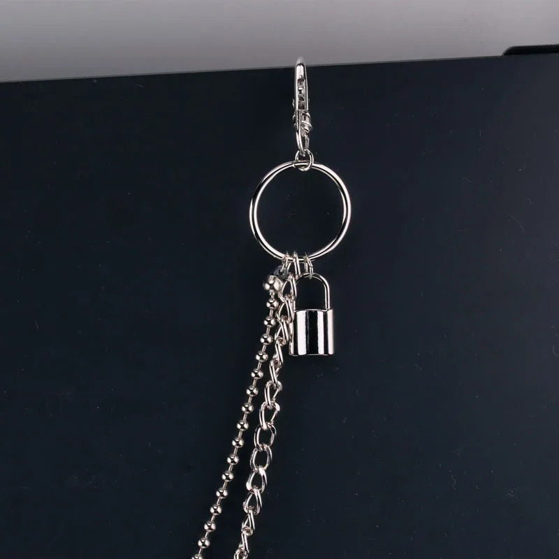 Punk Steet Keychains Trouser Chain Women Men Lock Star pendant Accessories Choice Rock Goth Waist Belt Chain On Jeans Jewerly 251021