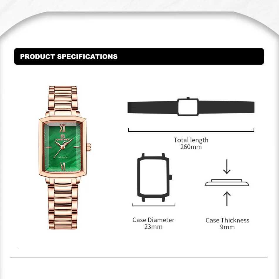NAVIFORCE Women Casual Quartz Classic Stainl Steel Str Wrist Square Ladies es Simple Clock Relogio FemininoXJ251021