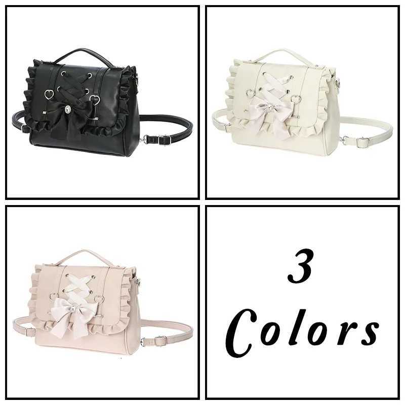 Lolita Style Cute Bow Handbag Student Backpack Set Adjustable Shoulder Strap Crossbody Bag for Women Daily OutdoorW251020