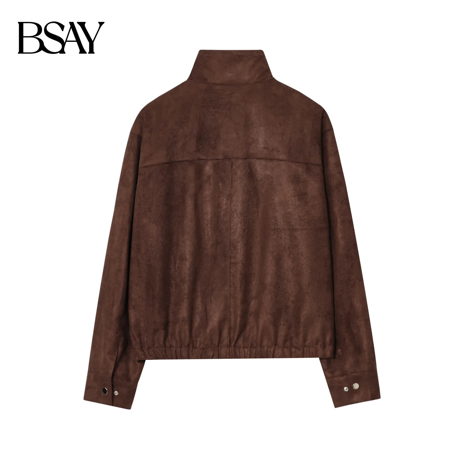 BSAY Autumn Product Womens Retro Fashion Casual Stand up Collar Button Zipper Waist Jacket Coat 251021