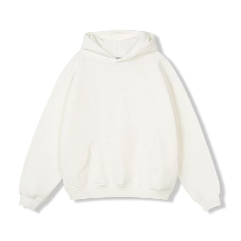 K2327 Unisex Hoodie White, Streetwear Couples Matching Sweatshirt Heavy Cotton