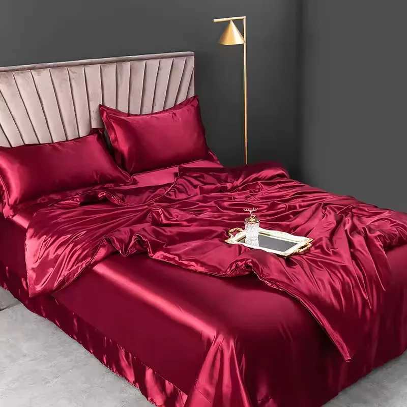 4pcs Pure Silk Bedding Sets High End Quilt Bed Cover Set Duvet Cover Bedsheet cases Natural Luxury Bedcloth Sets W251021 - view 3