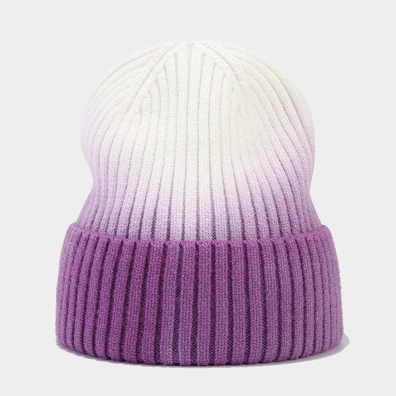 Fashion Knitted Hat for Women Trendy Rolled Edge Woolen Autumn Winter Outdoor Warm Ear Protection Hat H251020