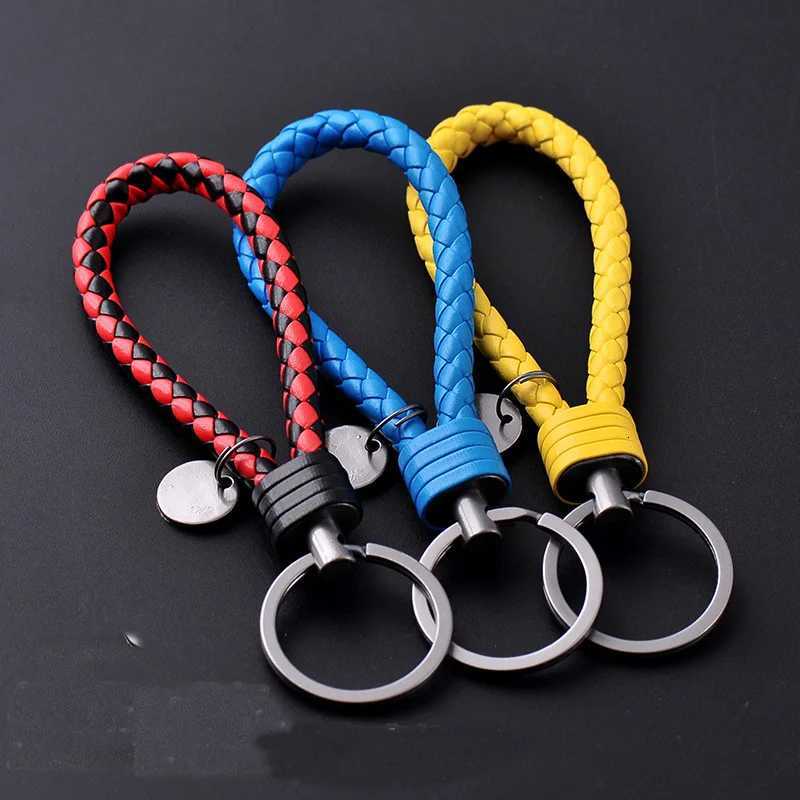 New Creative Tungsten Steel Braided Rope Keychain Leather Key Chain Handmade Doll Pendant Party Gift Small Jewelry W251021