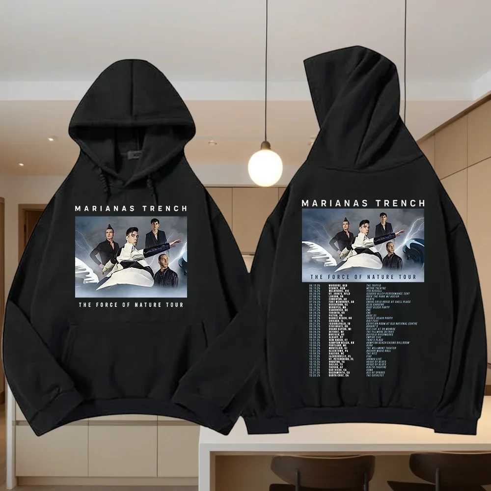THE FORCE OF NATURE TOUR 2025 Hoodies MARIANAS TRENCH Rock Band Sweatshirt Long Sleeve Autumn Men Sudaderas Fleece Casual Hoody J251021