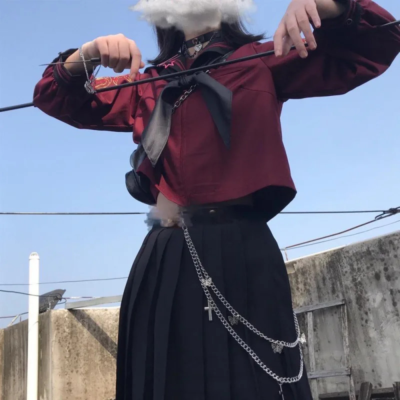 WKOUD Punk Street Butterfly Belt Waist Chain Male Women Pants Chain Multi Layer HipHop Hook Trousers Keychain Jewelry 251021