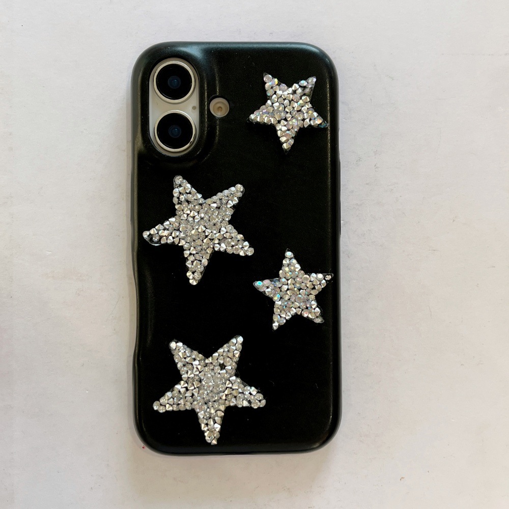 Diamond-Encrusted Small Five-Pointed Star Phone Case Compatible with iPhone 17/16/15 PRO Simple Niche iPhone 14/13P