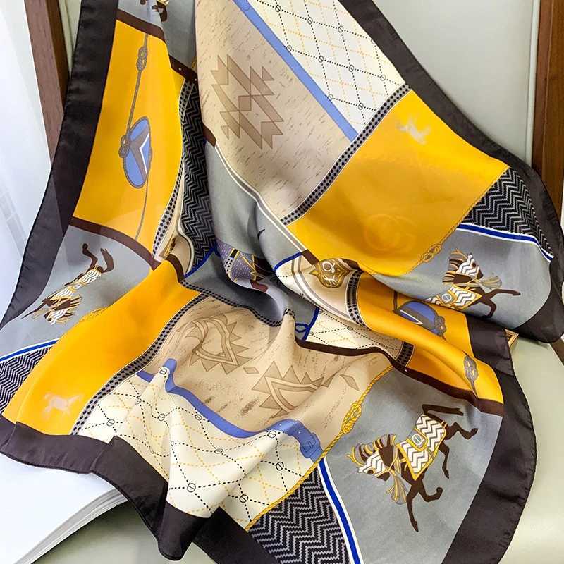 9090cm Wen Scarf Silk Feeling Hair Neck Square Brand Off band muffr Waiter Flight Attendants Handkerchi Rings wrapW251021