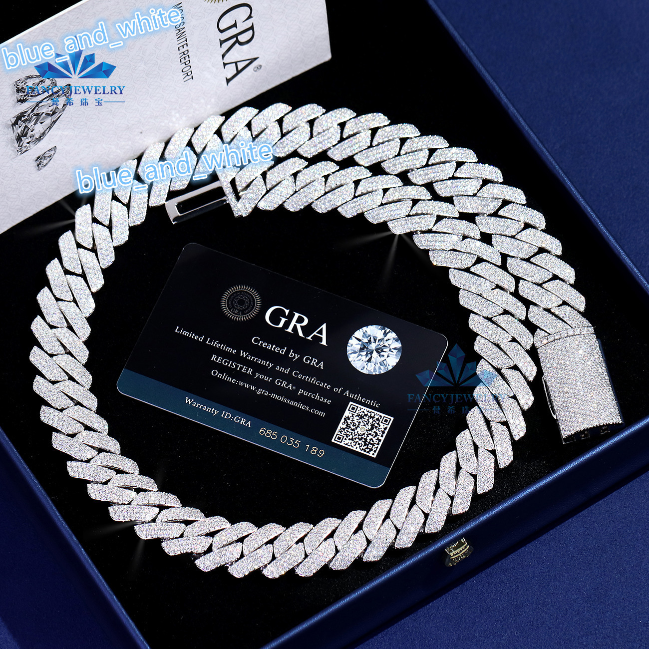 Fast Shipping Pass Diamond Tester 925 Silver 8mm 10mm 12mm Two Rows Iced Out Hip Hop VVS Moissanite Diamond Cuban Link Chain