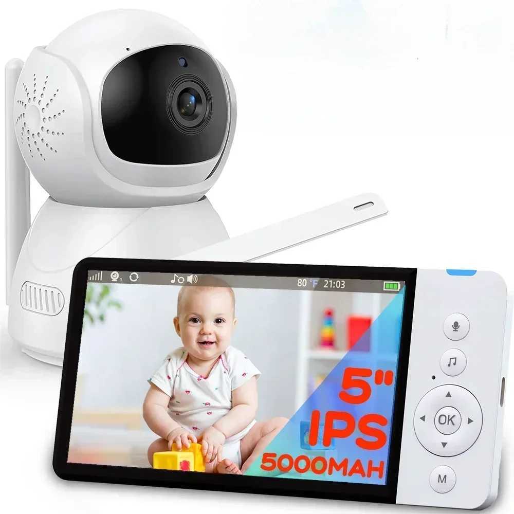 Video Baby Monitor With PTZ Nanny Camera 5IPS Screen 5000mAh Battery Babyphone Night Vision 2way Audio Card Slot Babe Monitors J251121