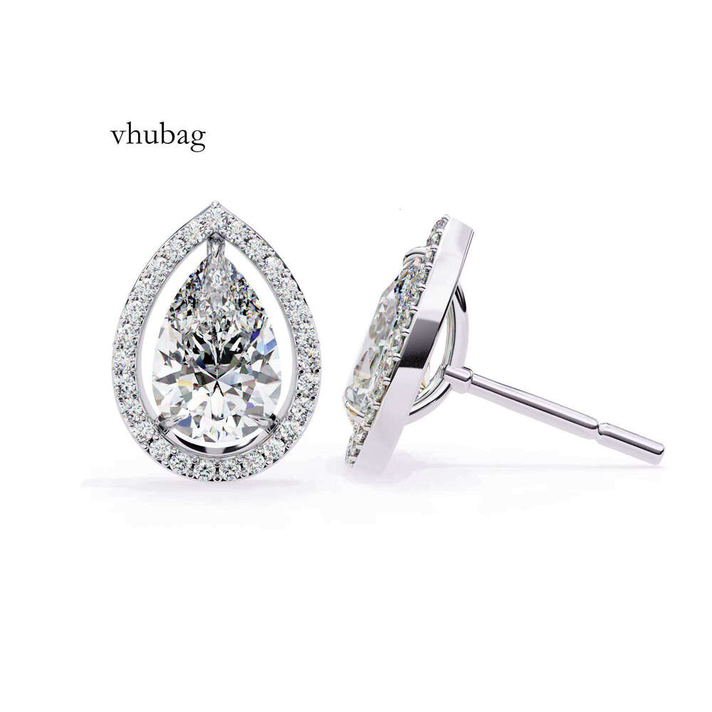 Reyes High-Quality Sterling Sier Pear Cut 1.5 Carat GRA Certified Sandstone Earrings Handmade Wedding Gift Fine Jewelry