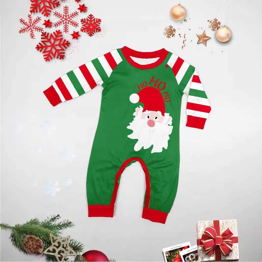 Europe and the United States 2024 new Santa Claus stripes Christmas family home clothing pajamas new set L2510211RN3