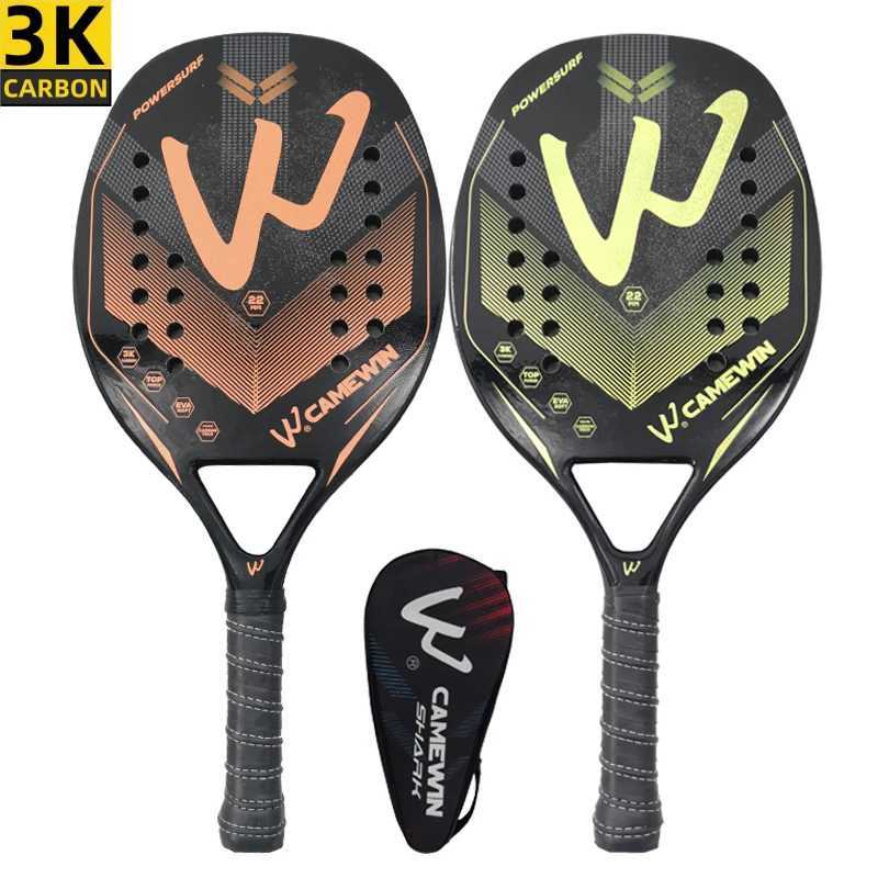 The new 3k Beach tennis racket Professional Full carbon fiber rough surface Deliver protective bag sweatband wrist care CAMEWIN W251021