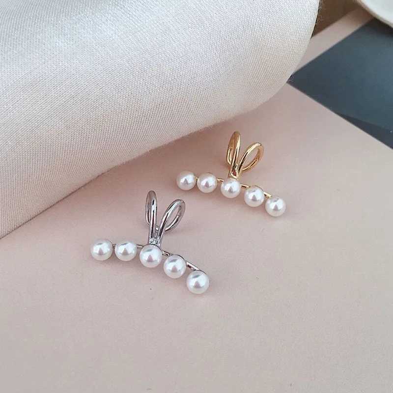 Silver Color Simple Pearl Ear Clip Earrings For Women Without Piercing Minimalist Fashion Jewelry Accessorie J251021