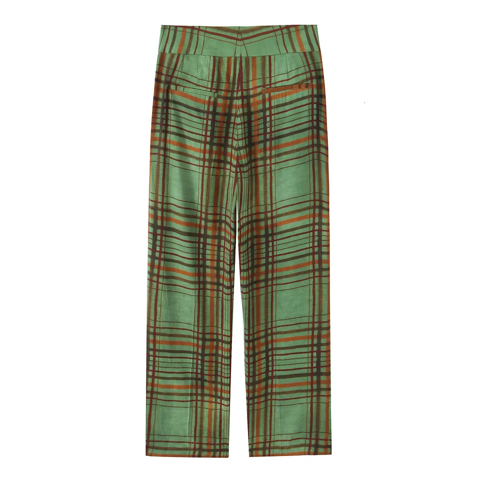 autumn womens casual fashion simple plaid suit collar longsleeved jacket wideleg trousers 251021