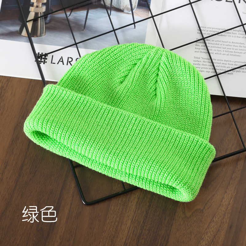 Womens Autumn and Winter Solid Color Light Plate Crimped Knitted Hat Outdoor Leisure Cold Proof and Warm Wool Hat H251020