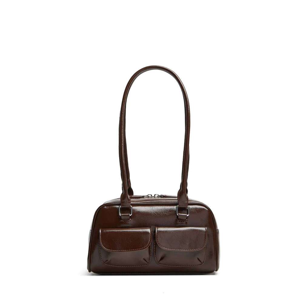 Trendy Y2K Women Bags Korea ST Designer Bowling Box Handbag Large capacity Boston Tote Pu Leather Bag Female Accessory