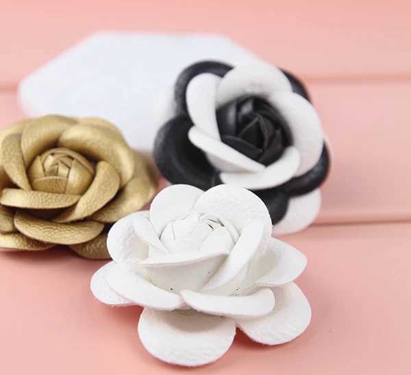 Cute DIY Handicraft PU Leather Rose Camellia Flowers Trinket For Key Chain Car Bag Pendent Charm DIY Accessories X51 W251021