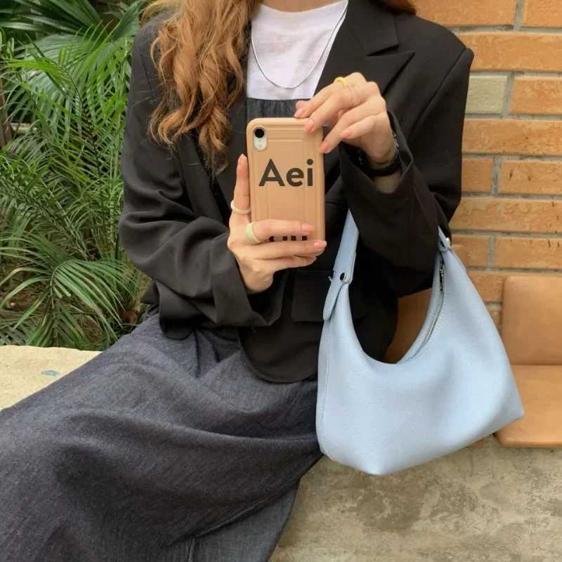 Women Vintage Underarm Bag PU Leather Soft Hobo Shoulder Bags New Solid Color Casual Armpit Handbag Girls Outdoor Daily Tote BagXJ251021