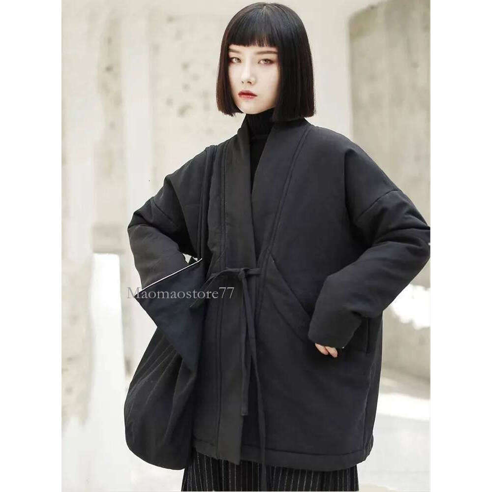 Autumn Winter Black Cotton Padded Oversized Vintage Loose Casual Jackets For Women Coats 2025 Clothes Woman Jacket Coat goose coat women