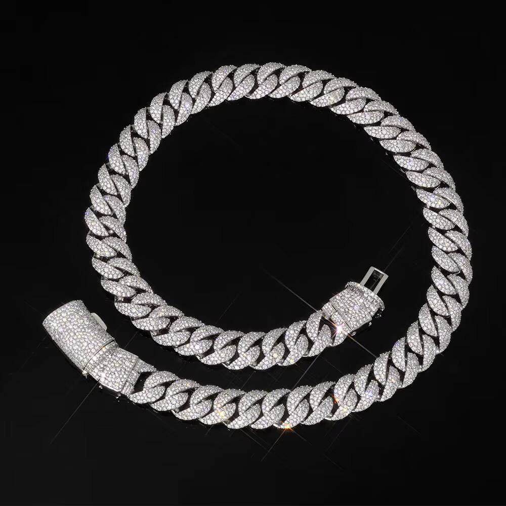 NUOYA New Style Custom 14mm Gold Plated Cuban Link Chain for Men Women Hip Hop Jewelry Iced Out Diamond Chain Fine Necklace Gift