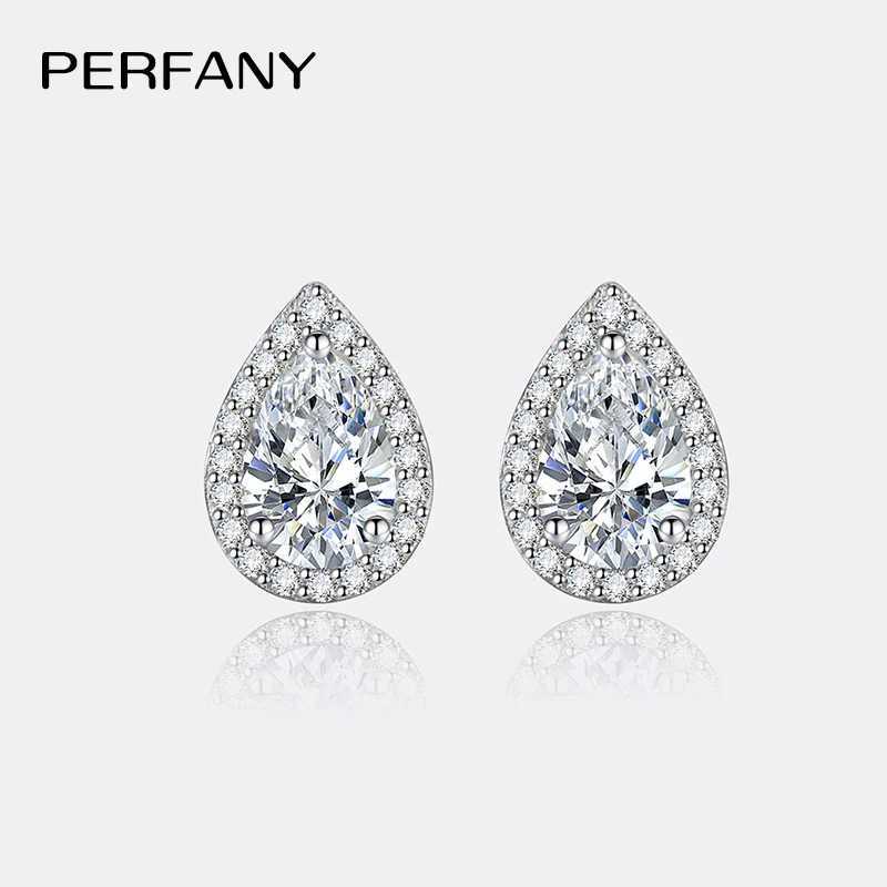 PERFANY 1CT Moissanite Earrings for Women S925 Pure Silver Water Droplet Cutting Laboratory Diamond Earrings Luxury Jewelry J251021